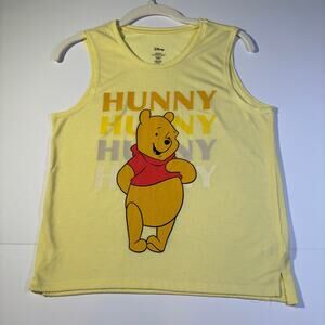 Disney Winnie the Pooh “Hunny” Tank Top XS (0-2) Yellow Graphic Sleeveless Shirt